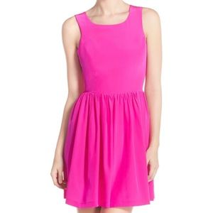 Amanda Uprichard Emmie fit-and-flare Dress, Hot Pink, NWT, Size P